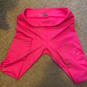 ZYIA Hot Pink Stay Gold Leggings size 8-10
